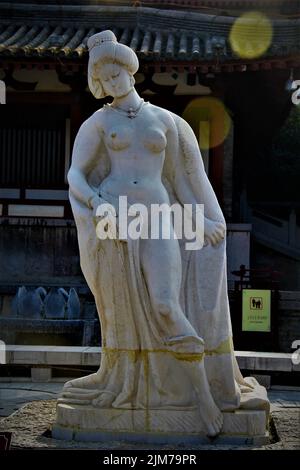 A beautiful shot of the Statue of Yang Yuhuan known as Yang Guifei on a sunny day in Xi An, China Stock Photo