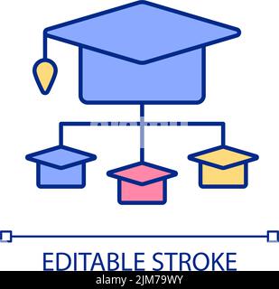 Social learner RGB color icon Stock Vector