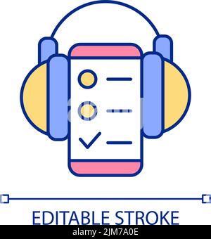 Using audio in education RGB color icon Stock Vector