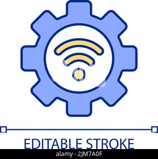Industrial networking RGB color icon Stock Vector
