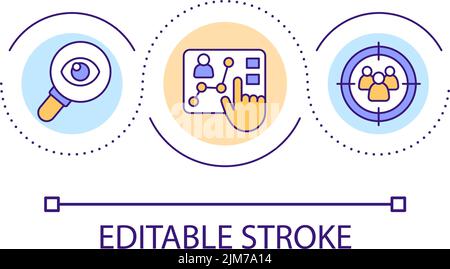 Analyzing audience loop concept icon Stock Vector