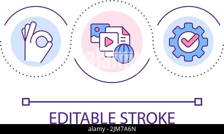 Global information sharing loop concept icon Stock Vector