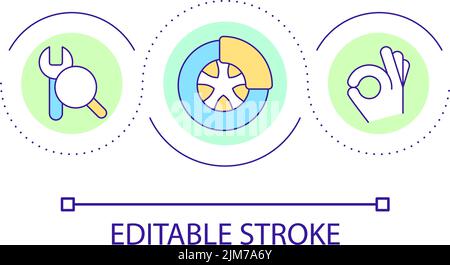 Brakes service loop concept icon Stock Vector