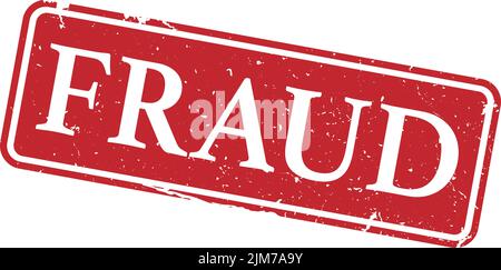 red grungy scratched FRAUD rubber stamp isolated on white background, vector illustration Stock Vector
