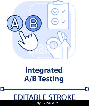 Integrated AB testing light blue concept icon Stock Vector