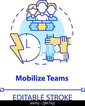 Mobilize teams concept icon Stock Vector