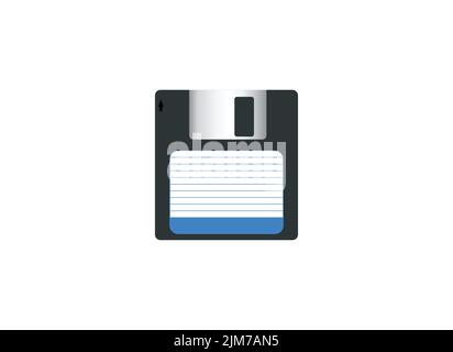 Floppy disk diskette, or FDD, a concept of memory and saving and storing files and information Stock Vector