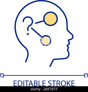 Human brain solving problems RGB color icon Stock Vector
