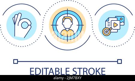 Targeted advertising loop concept icon Stock Vector