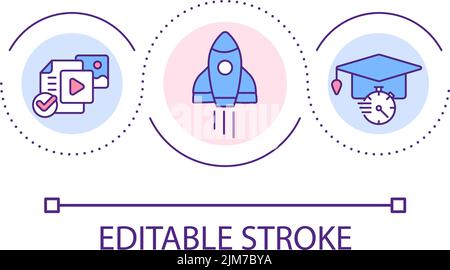 Boost professional skills loop concept icon Stock Vector