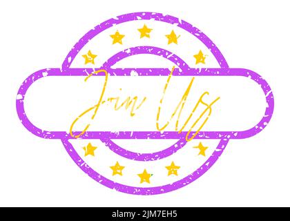 Simple vintage rubber stamp with Join Us text. Stock Vector