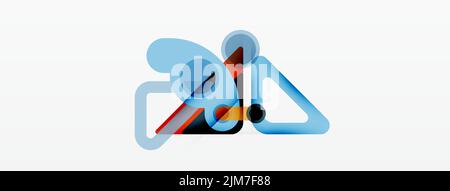 Geometric primitives. Lines, circles abstract background Stock Vector