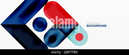 Square and circle minimal abstract background. Vector illustration for wallpaper banner background Stock Vector