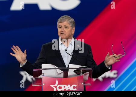 Dallas, TX - August 4, 2022: Sean Hannity speaks during CPAC Texas 2022 conference at Hilton Anatole Stock Photo