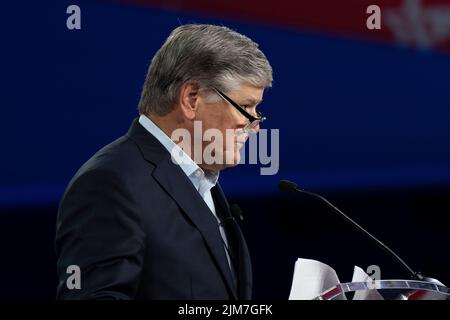 Dallas, TX - August 4, 2022: Sean Hannity speaks during CPAC Texas 2022 conference at Hilton Anatole Stock Photo