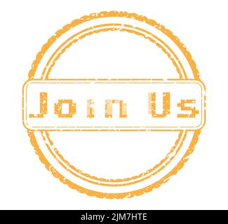 Simple vintage rubber stamp with Join Us text. Stock Vector