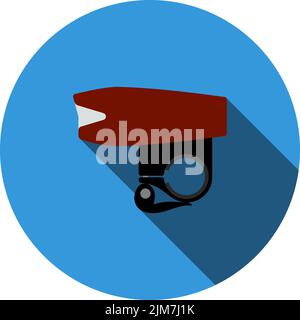 Bike Light Equipment Icon. Flat Circle Stencil Design With Long Shadow. Vector Illustration. Stock Vector