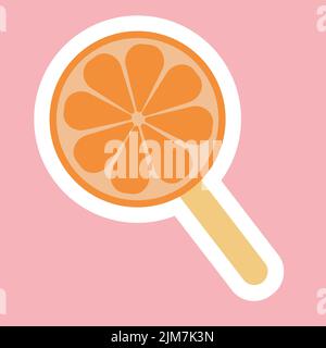 Citrus fruit ice lemon lime orange on a stick ice cream Stock Vector