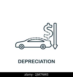 Depreciation icon. Monochrome simple Accounting icon for templates, web design and infographics Stock Vector