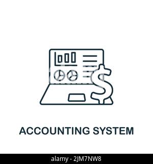 Accounting System icon. Monochrome simple Accounting icon for templates, web design and infographics Stock Vector