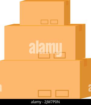 Pile of parcels semi flat color vector object Stock Vector