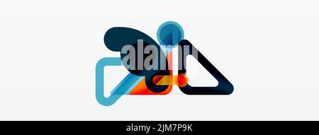 Geometric primitives. Lines, circles abstract background Stock Vector
