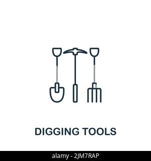 Digging Tools icon. Monochrome simple Digging Tools icon for templates, web design and infographics Stock Vector
