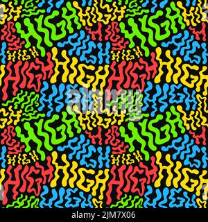 Deformed wavy high word seamless pattern wallpaper.Vector graphic ...