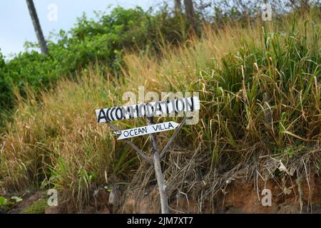 Hotels for tourists advert these types of notices in public places such as beaches. Stock Photo