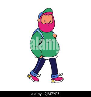 Young man with hat and beard casual clothes cartoon vector illustration  graphic design Stock Vector Image & Art - Alamy