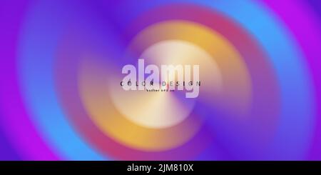 Abstract background of colored rainbow stripes curving in circle Stock Vector