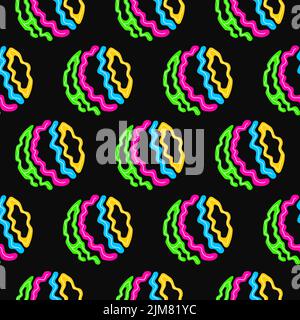 Acid circle quote seamless pattern. Vector hand drawn cartoon illustration. Acid text print,trippy,lsd,psychedelic seamless pattern wallpaper concept Stock Vector