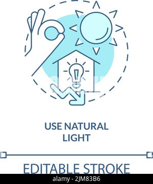 Use natural light turquoise concept icon Stock Vector