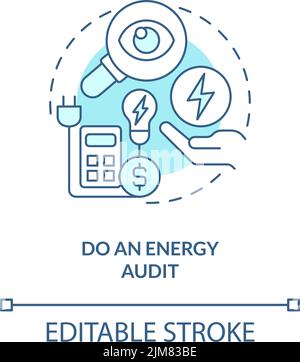 Do energy audit turquoise concept icon Stock Vector