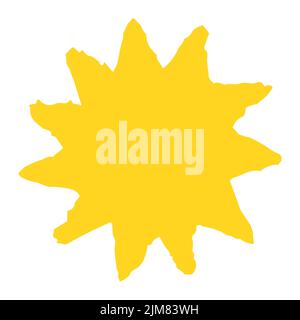 Hand drawn Sun painted with ink brush Stock Vector