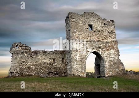 Ruined gates of cossack castle Stock Photo