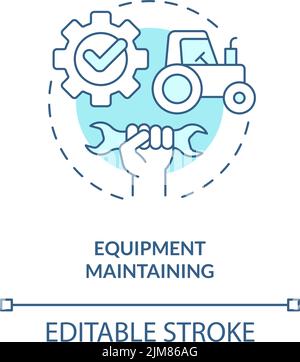 Equipment maintaining turquoise concept icon Stock Vector