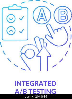 Integrated AB testing blue gradient concept icon Stock Vector