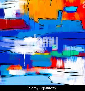 colorful modern abstract art texture painting Stock Photo