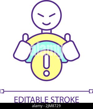 Careless driver RGB color icon Stock Vector