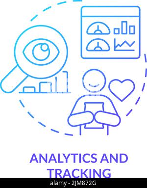 Tracking customer engagement blue gradient onboarding mobile app screen ...
