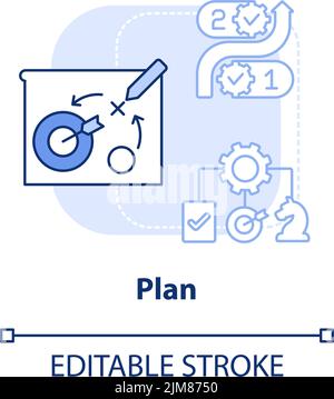 Plan light blue concept icon Stock Vector
