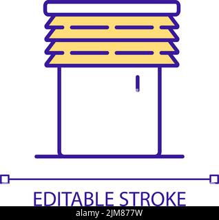 Hurricane shutter for door RGB color icon Stock Vector