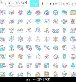 Content design RGB color icons set Stock Vector