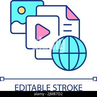 Content for global network RGB color icon Stock Vector
