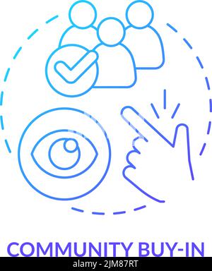 Community buy in blue gradient concept icon Stock Vector