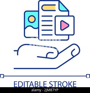 Different types of content RGB color icon Stock Vector