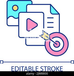 Targeted content RGB color icon Stock Vector