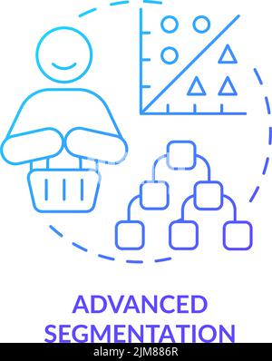 Advanced segmentation blue gradient concept icon Stock Vector