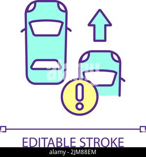 Overtaking RGB color icon Stock Vector